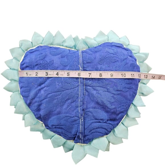 Handmade Heart Shaped 10x12 Pillow and Cover Vintage Handicrafts - Picture 8 of 9